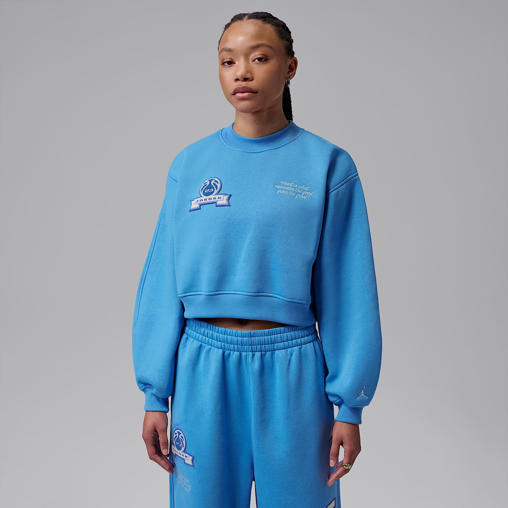 Jordan Brooklyn Fleece Women's Cropped Crew-Neck Sweatshirt. Nike ID